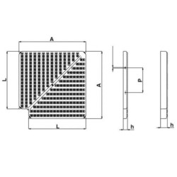Placa esquina canal rebosadero 90o 35x335mm Astralpool. 22386