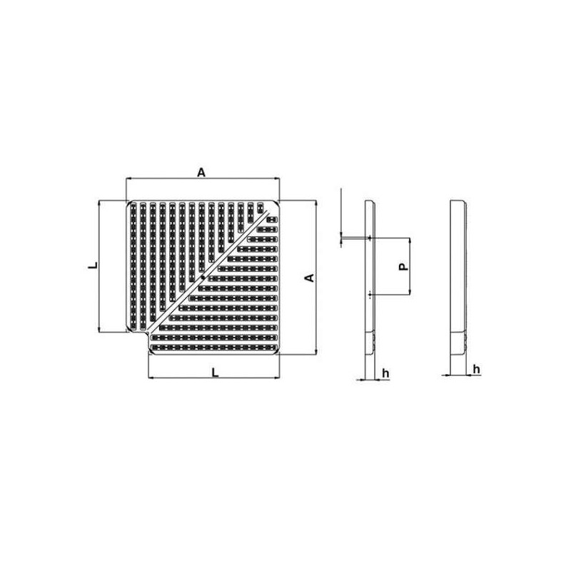 Placa esquina canal rebosadero 90o 35x335mm Astralpool. 22386