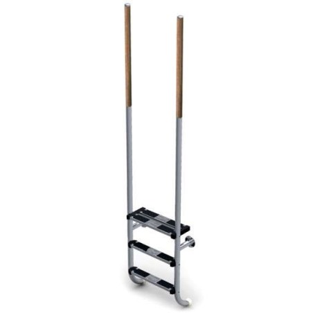 ESCALERA ELEGANCE 3 PELDAÑOS IPE+INOX + 1 SEGURIDAD AISI 316. 45901