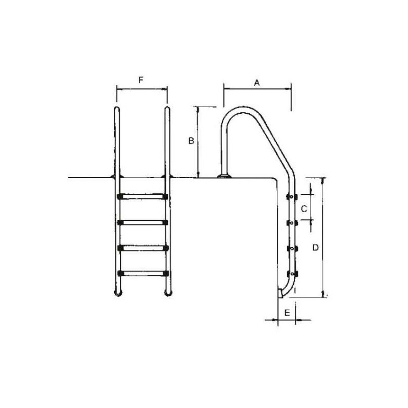 ESCALERA STANDARD 3 PELDAÑOS LUXE. 05477