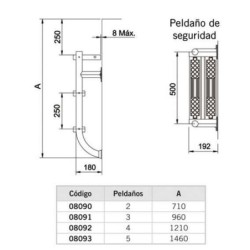 PARTE INFERIOR ESCALERA PARTIDA PELDAÑOS 4 LUXE+1 SEG.. 08093