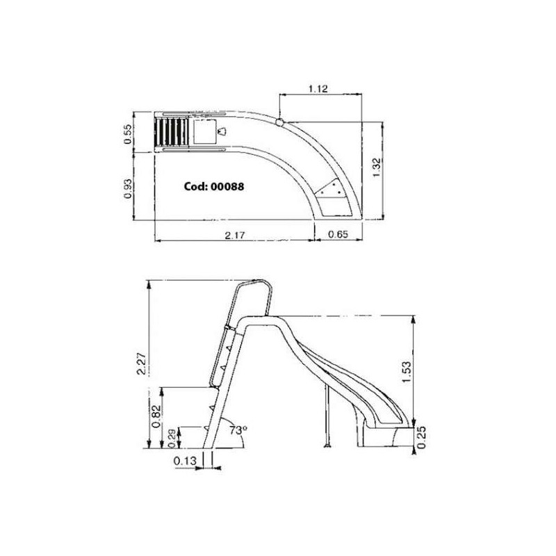 TOBOGAN CURVADO DERECHA 1,78 M. 00088
