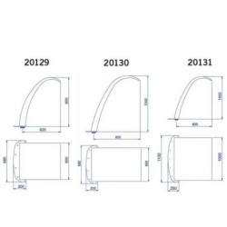CORTINA ARCO - INOX ANCHO 600 mm, ALTO 1000 mm. 20130