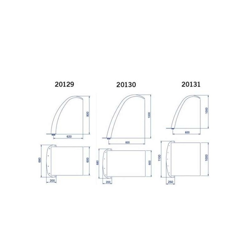 CORTINA ARCO - INOX ANCHO 600 mm, ALTO 1000 mm. 20130