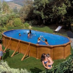 Piscina elevada madera 730x375x132 Gre. KITPROV738WO