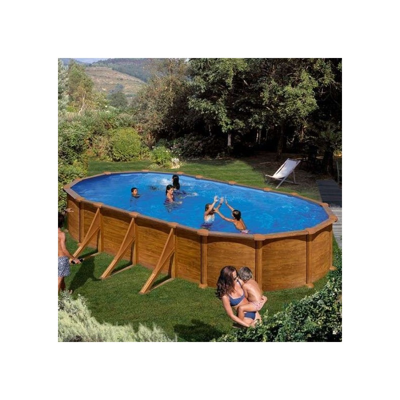Piscina elevada madera 730x375x132 Gre. KITPROV738WO