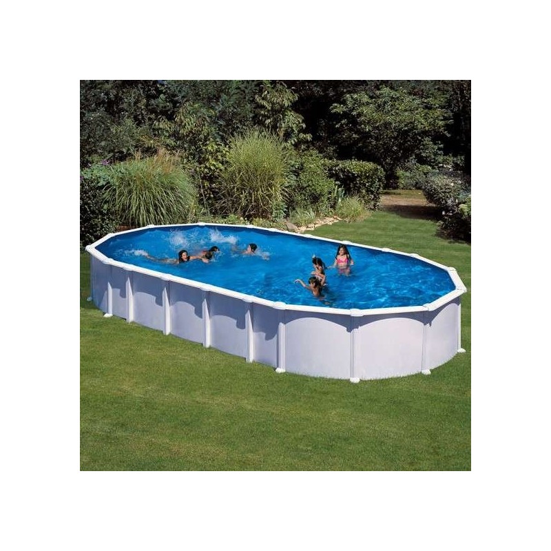 Piscina GRE Atlantis ovalada de acero chapa blanca KITPROV1028