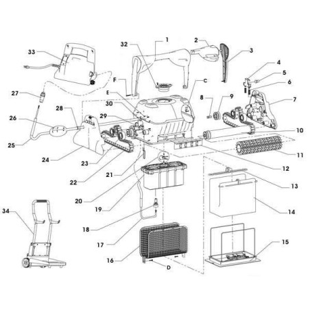 Polea eje tracción limpiafondos Dolphin / Superkleen Astralpool. 21585R5026