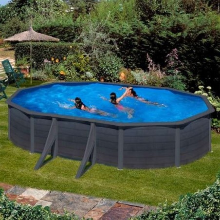 Piscina elevada KEA aspecto grafito 610 x 375 x 120 cm Gre. KIT610GF