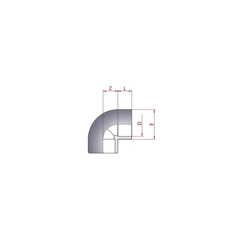 Codo PVC Diámetro 40 90o Cepex. 01715