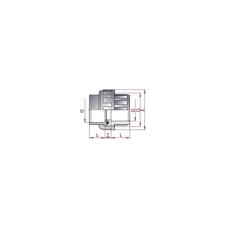 Enlace tres piezas PVC Diámetro 40 Cepex. 02330