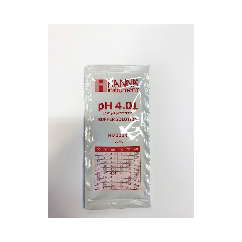 Solución de calibración en sobre Hanna pH 4.01 20ml. HI70004