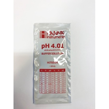 Solución de calibración en sobre Hanna pH 4.01 20ml. HI70004