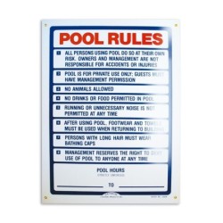 Cartel seguridad inglés POOL RULES. 100709