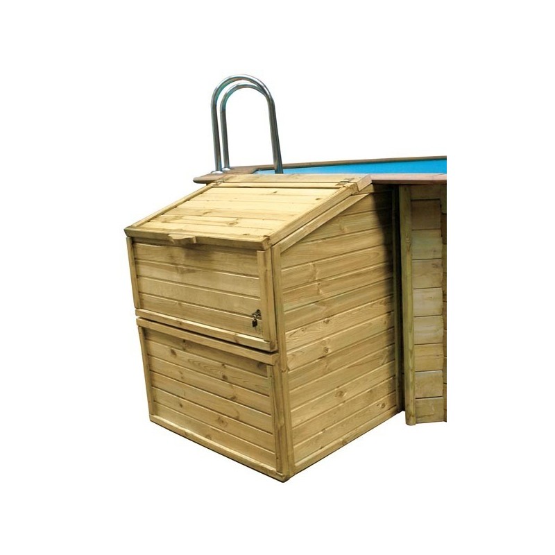 Caseta filtración piscina madera 133 cm Gre. 787248