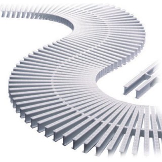 CAJA 365 UD. REJILLA TRANSVERSAL BLANCO CURVAS REVERSIBLE 245x35. AP-00221