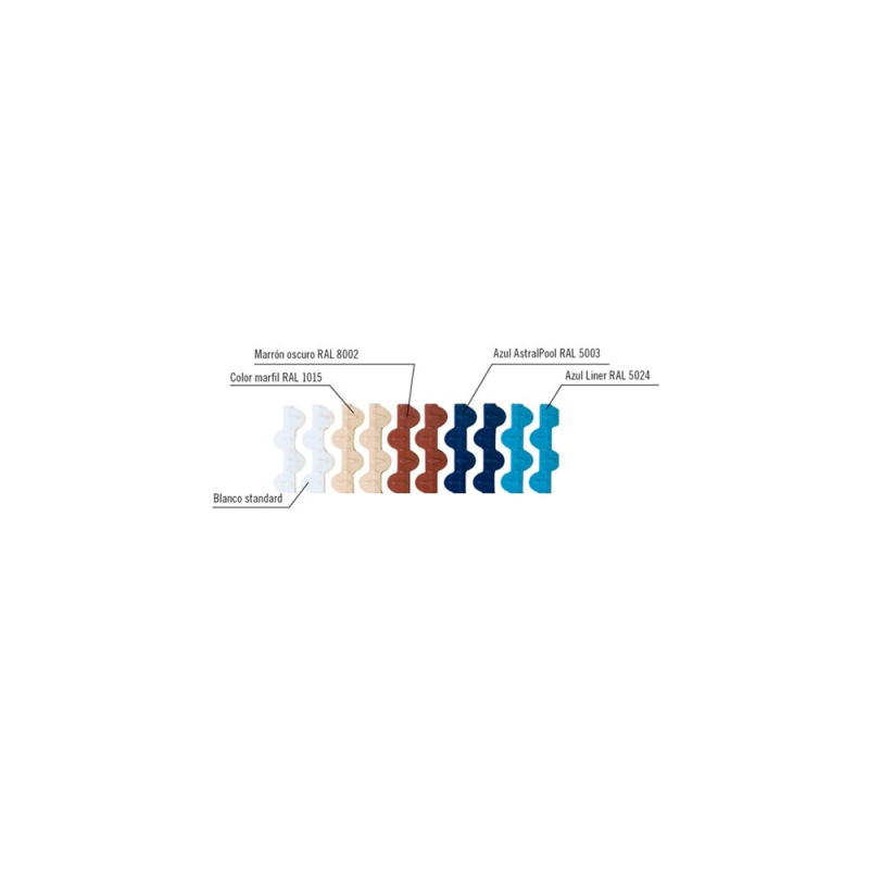 Rejilla transversal rebosadero curvas 245x22 AZUL OSCURO Astralpool. 34191_CL60