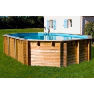 Piscina elevada de madera ovalada Macadamia 632 x 335 x 130 cm Gre. KPBOC632