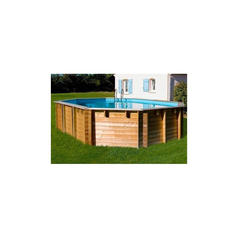 Piscina elevada de madera ovalada Macadamia 632 x 335 x 130 cm Gre. KPBOC632