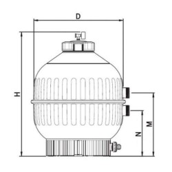 FILTRO CANTABRIC Ø 400 LATERAL SAL. 1 1 2. 22398