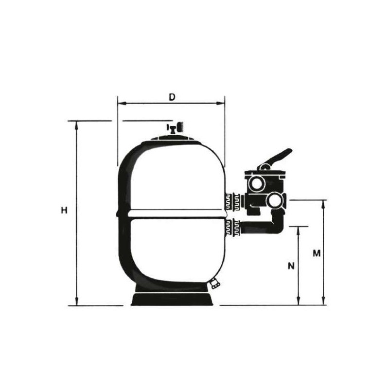 Filtro Aster D.500 con valvula selectora Astralpool