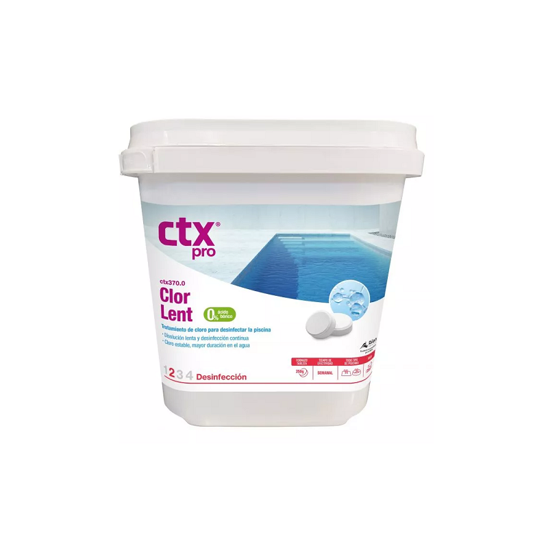 CTX 370.0 ClorLent 5KG. 0% Bórico Cloro lento en pastillas 250gr 75306
