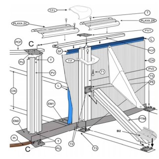 Kit 10 playas piscina ovalada blanca Gre. PLY150101330
