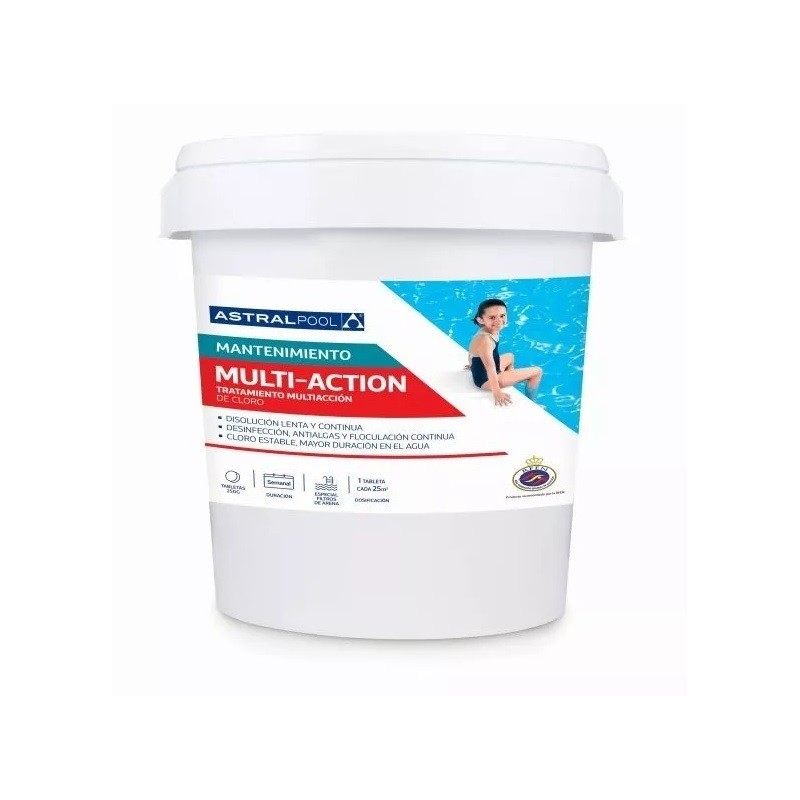MULTIACCIÓN TABLETAS 250 GR. 25KG. ASTRALPOOL. 75161