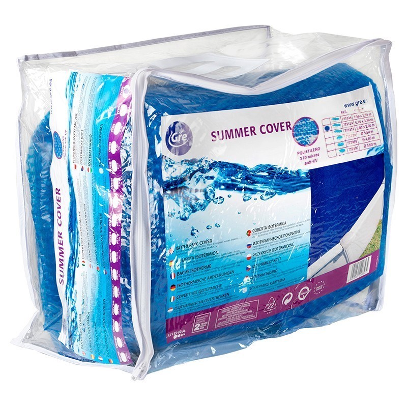 Cubierta isotérmica Premium para piscina 915 x 470 Gre. CVP900