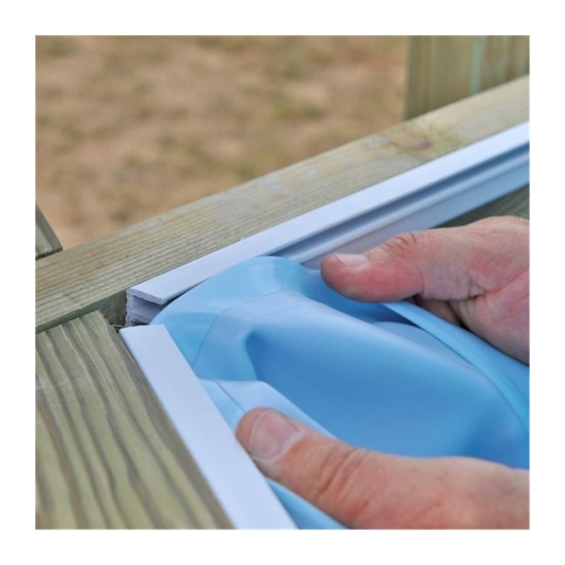 Liner azul piscina madera Vasto Ø428 x 136 cm Gre. F790302