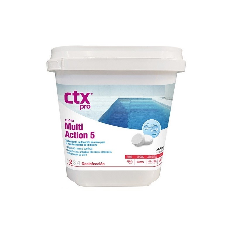 CTX 342 Multiacción 5 Cloro en tabletas 5KG 4 UNIDADES. 75148P
